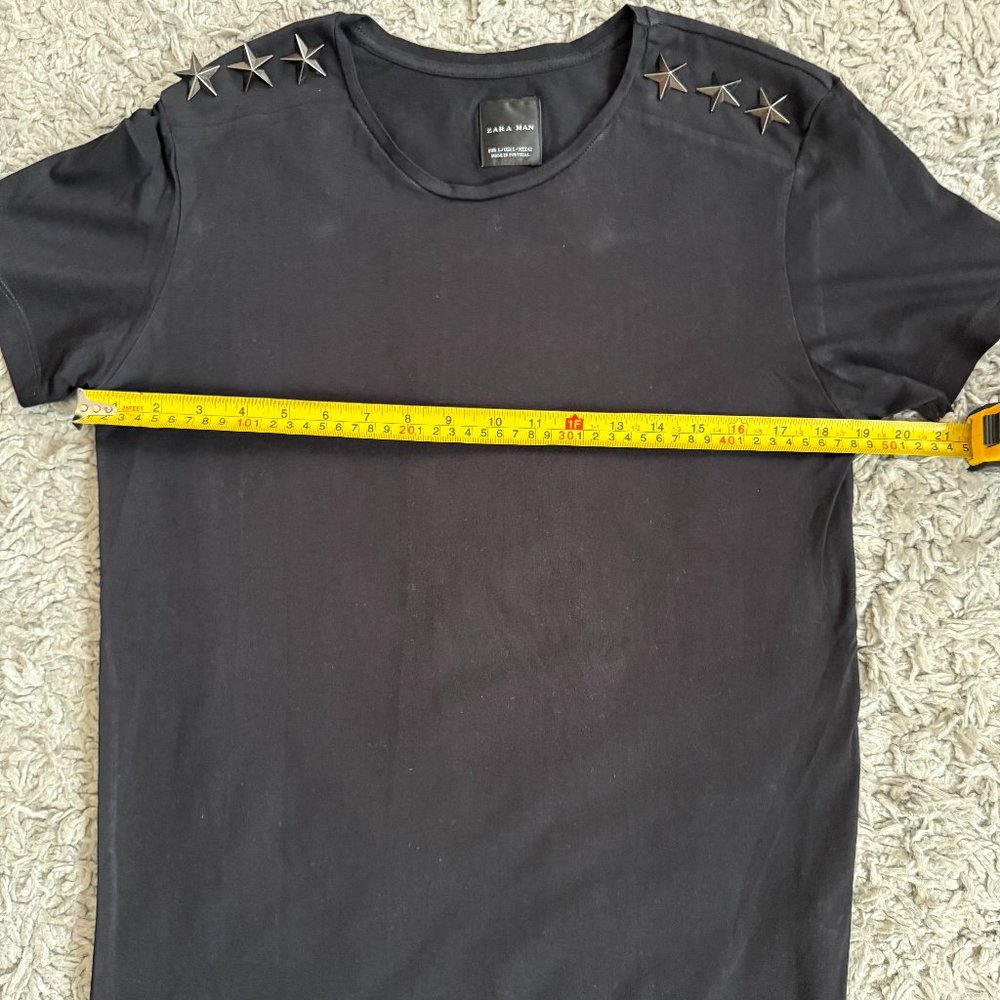 Zara Black T-Shirt with Star Details